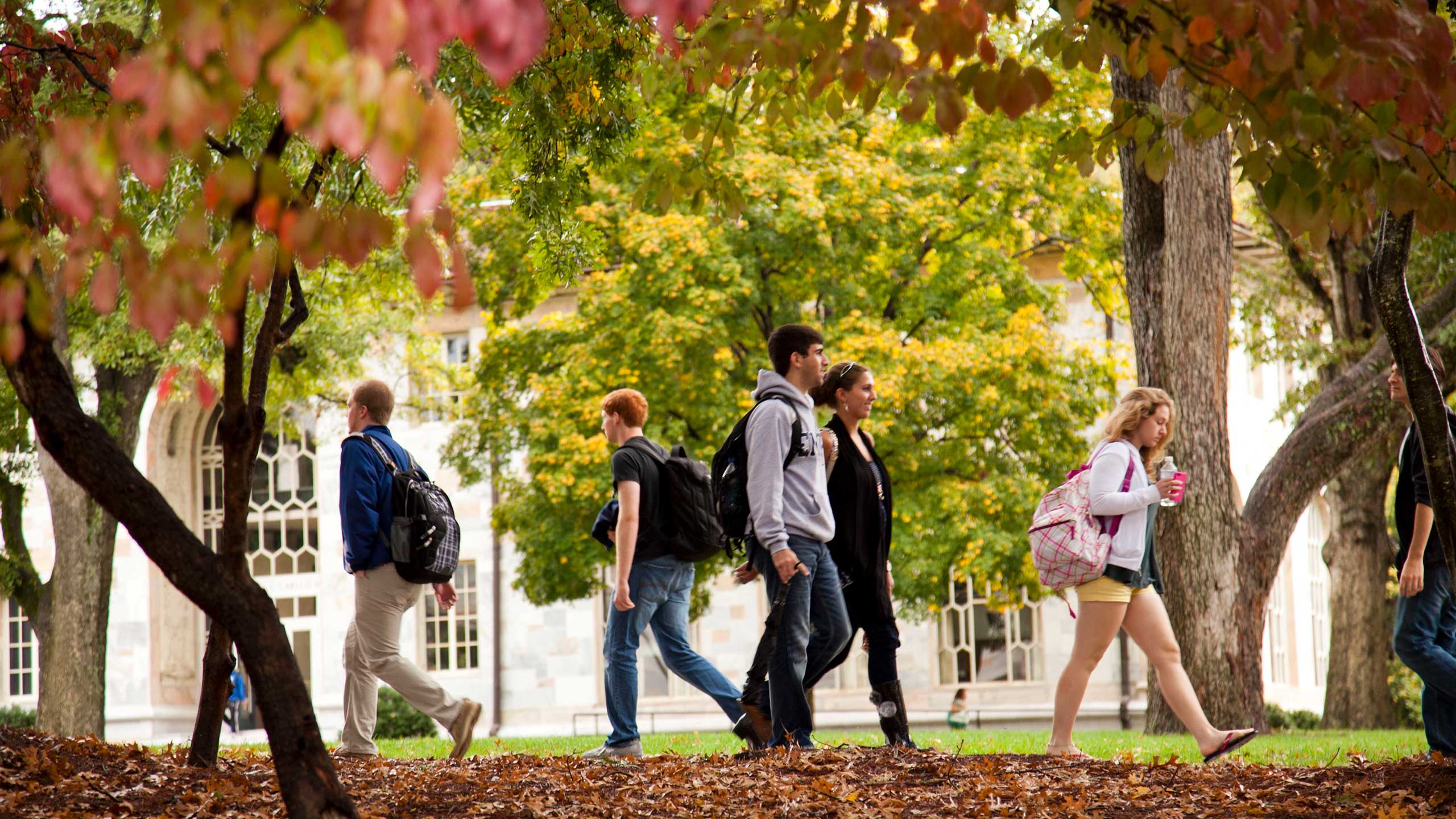 walking on campus
